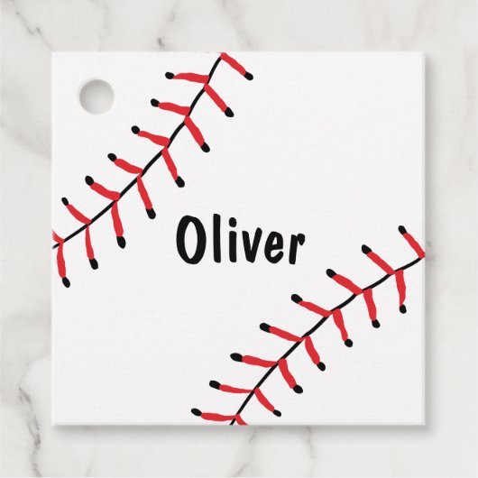 INDIVIDUELLE NAME Baseball Seams Baseball Kunst, D Geschenkanhänger (Vorderseite)