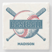 Individuelle Name Baseball Steinuntersetzer (Vorderseite)