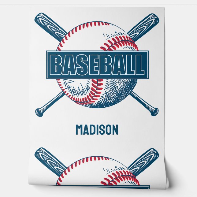 Individuelle Name Baseball Tapete (Abrollen)