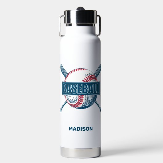 Individuelle Name Baseball Trinkflasche (Vorderseite)