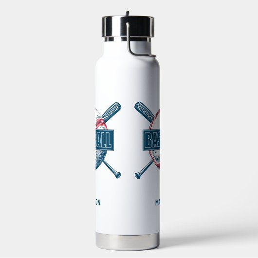 Individuelle Name Baseball Trinkflasche (Links)