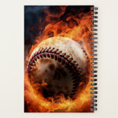 Individuelle Name Baseball zu Feuer Notizblock (Rückseite)