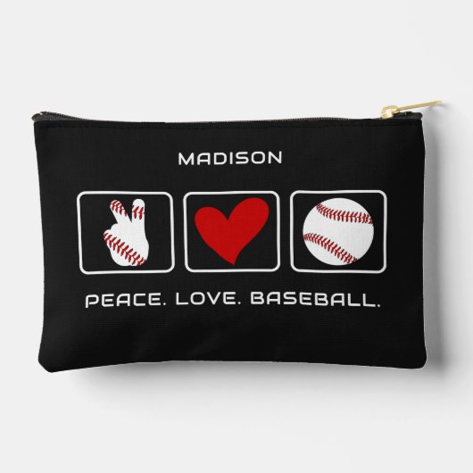 Individuelle Name Baseball Zubehörtasche (Rückseite)