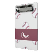 Individuelle Name-Baseballgraumuster Mini Klemmbrett (Gewinkelt2)