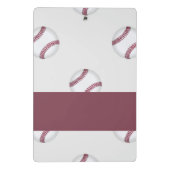 Individuelle Name-Baseballgraumuster Mini Klemmbrett (Rückseite)