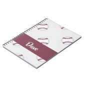 Individuelle Name-Baseballgraumuster Notizblock (Linke Seite)