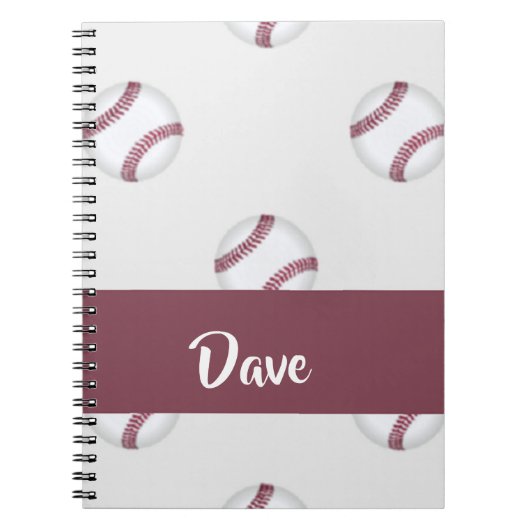 Individuelle Name-Baseballgraumuster Notizblock (Vorderseite)