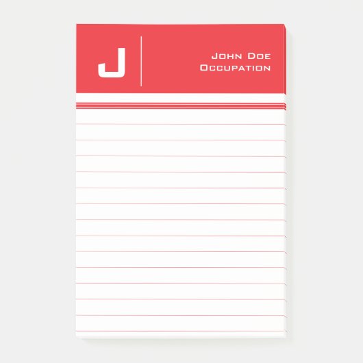 Individuelle Name Basic Clean Einfach Minimalistis Post-it Klebezettel (Vorderseite)