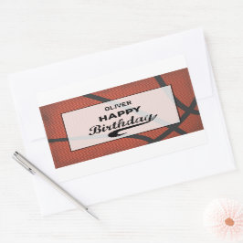 Individuelle Name Basketball Geburtstag Große Grun Rechteckiger Aufkleber