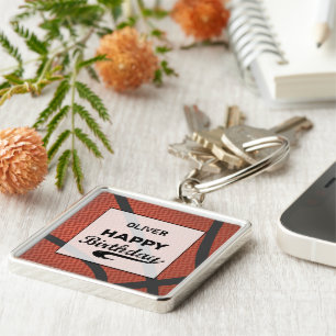 Individuelle Name Basketball Geburtstag Große Grun Schlüsselanhänger