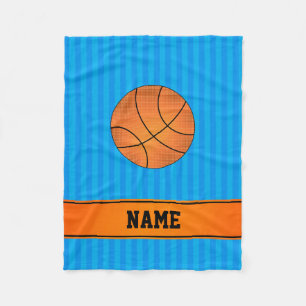 Individuelle Name Basketball Himmelsblau Streifen Fleecedecke