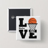 Individuelle Name Basketball Liebe Button (Vorne & Hinten)
