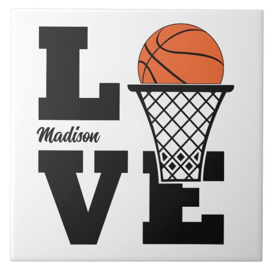 Individuelle Name Basketball Liebe Fliese (Vorderseite)