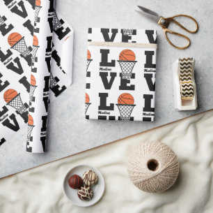 Individuelle Name Basketball Liebe Geschenkpapier