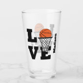 Individuelle Name Basketball Liebe Glas (Vorderseite)