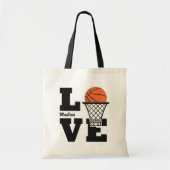 Individuelle Name Basketball Liebe Tragetasche (Vorne)