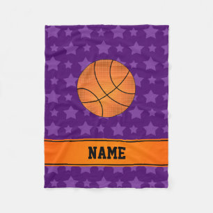 Individuelle Name Basketball lila Sterne Fleecedecke