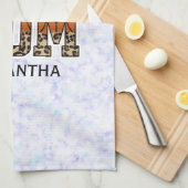 Individuelle Name Basketball Mama | Muttertag Geschirrtuch (Viertel Falte)