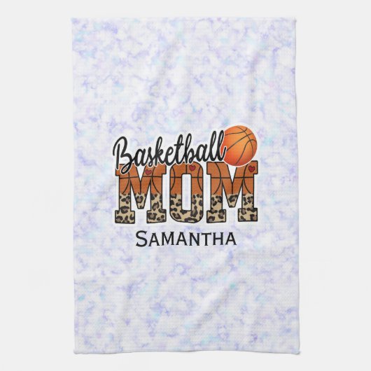 Individuelle Name Basketball Mama | Muttertag Geschirrtuch (Vertikal)