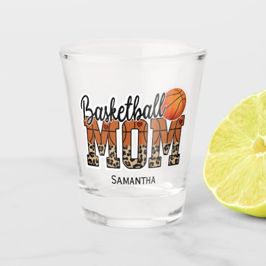 Individuelle Name Basketball Mama | Muttertag Schnapsglas (Vorderseite)
