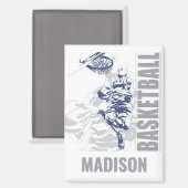 Individuelle Name Basketball Player Magnet (Vorderseite/Rückseite)