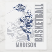 Individuelle Name Basketball Player Weinetikett (Einzelnes Label)