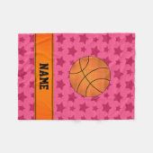 Individuelle Name Basketball Rosa Sterne Fleecedecke (Vorderseite (Horizontal))