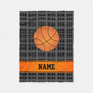 Individuelle Name Basketball schwarz kariert Fleecedecke