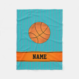 Individuelle Name Basketball türkisfarbene Streife Fleecedecke