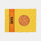 Individuelle Name Basketballgelbe Streifen Fleecedecke (Vorderseite (Horizontal))