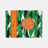 Individuelle Name Basketballgrün Tarnung Fleecedecke (Vorderseite (Horizontal))