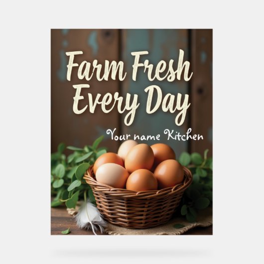 Individuelle Name Bauernhof Küche Décor Acrylschild (Vorderseite)