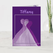 INDIVIDUELLE NAME Be My Bridesmaid mit Lila Kleide Einladung (Vorderseite)