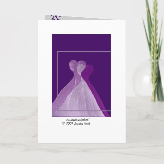 INDIVIDUELLE NAME Be My Bridesmaid mit Lila Kleide Einladung (Rückseite)