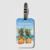 Individuelle Name Beach Ananas Gepäckanhänger (Vorderseite Vertikal)