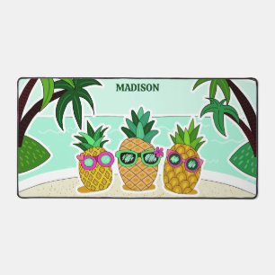 Individuelle Name Beach Ananas Schreibtischunterlage