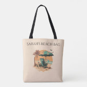 Individuelle Name Beach Bag, Tote Bag Tasche (Rückseite)