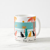 Individuelle Name Beach Cat Tasse (VorderseiteRechts)