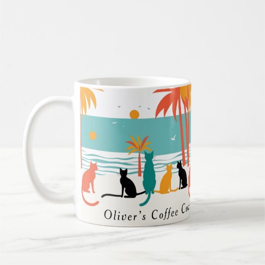 Individuelle Name Beach Cat Tasse (Links)