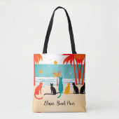 Individuelle Name Beach Cats Totbeutel Tasche (Vorderseite)