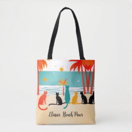 Individuelle Name Beach Cats Totbeutel Tasche