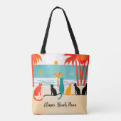 Individuelle Name Beach Cats Totbeutel Tasche (Rückseite)
