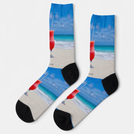 Individuelle Name Beach Coctail Socken (Linkes Detail)
