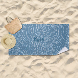 Individuelle Name Beach Handtuch - Sea Muschel & C