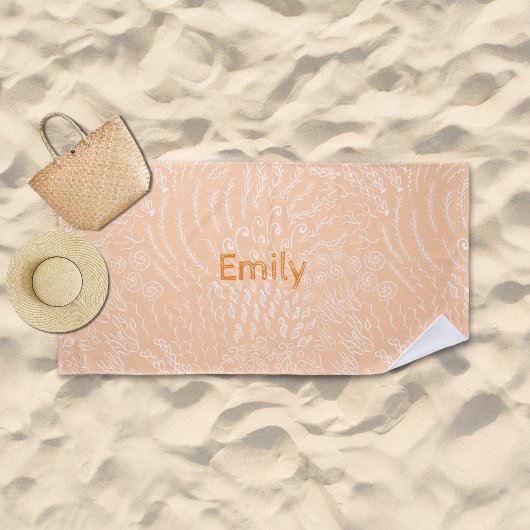 Individuelle Name Beach Handtuch - Sea Muschel & C