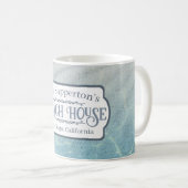 Individuelle Name Beach House Sand und Wasser Kaffeetasse (VorderseiteRechts)