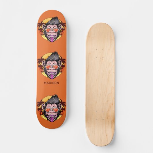 Individuelle Name Beach Monkey Skateboard (Vorderseite)