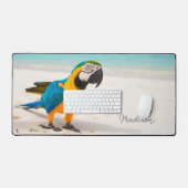 Individuelle Name Beach Parrot Schreibtischunterlage (Tastatur & Maus)