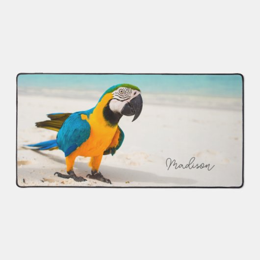 Individuelle Name Beach Parrot Schreibtischunterlage (Vorderseite)