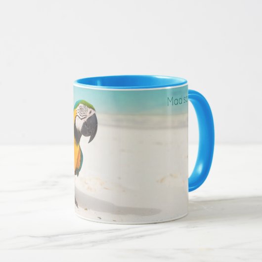 Individuelle Name Beach Parrot Tasse (VorderseiteRechts)